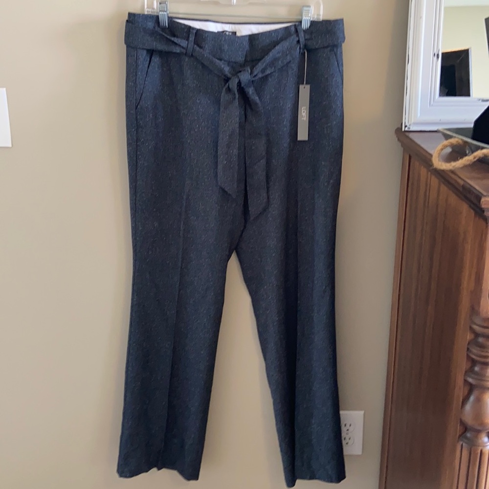 LOFT blue tweed Julie trousers